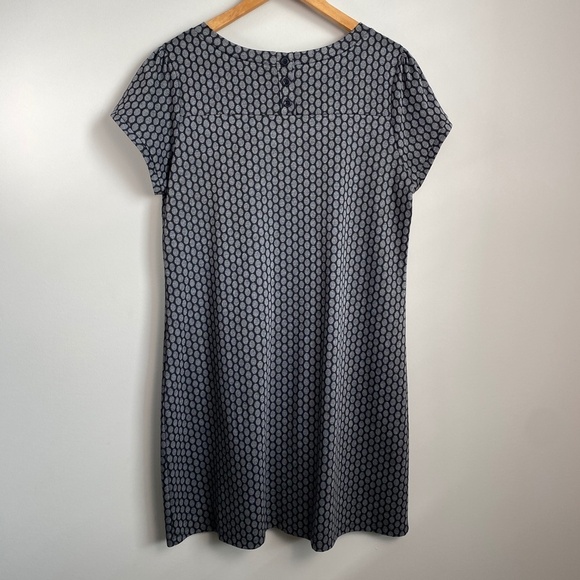 EnFocus‎ Women Charcoal Short Sleeve Oval Pattern Straight Shift Midi Dress 18W - Picture 6 of 14